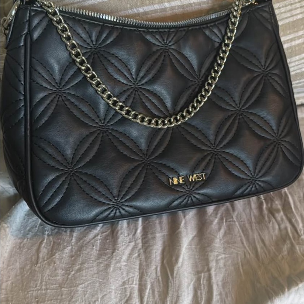 Nine West Black Patterned Shoulder Bag
